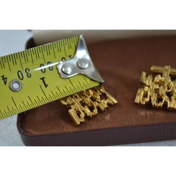 Sherman Sterling Silver Cufflinks Gold Plated "Senator" Vintage w/ Birks Box - Picture 8 of 9